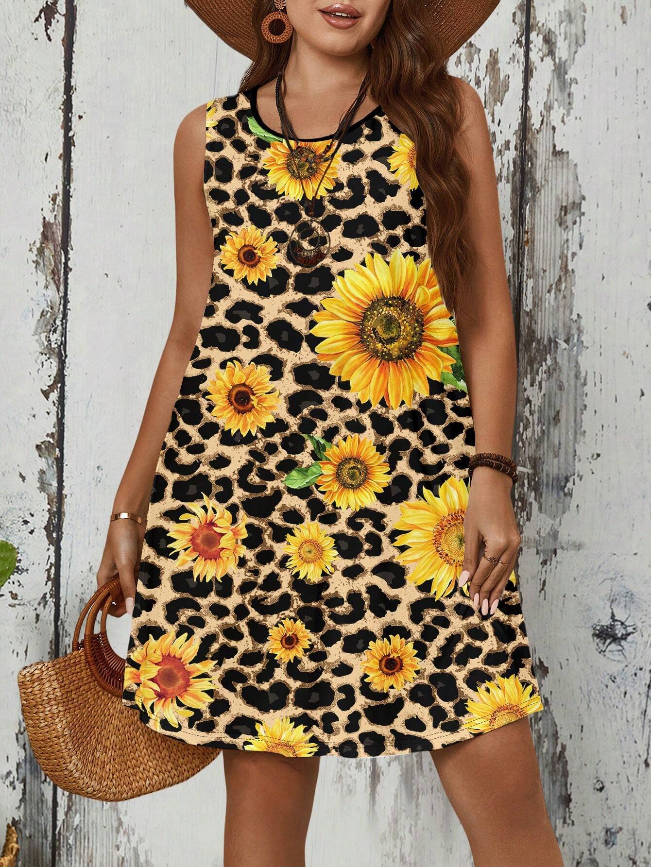 Women's Fashion Color Contrast Patchwork Short Sleeve Dress