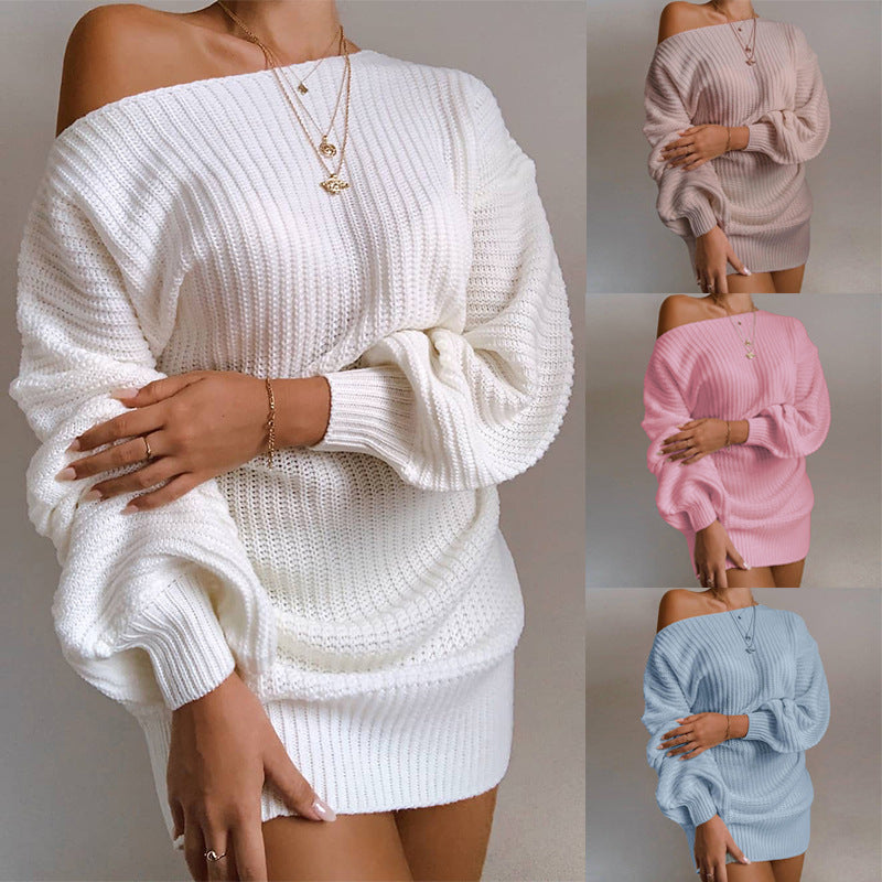 Women Off Shoulder Knitted Dress