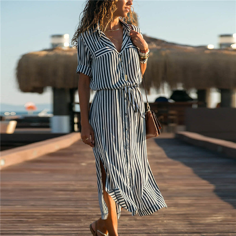Stripe Shirt Women's Dress