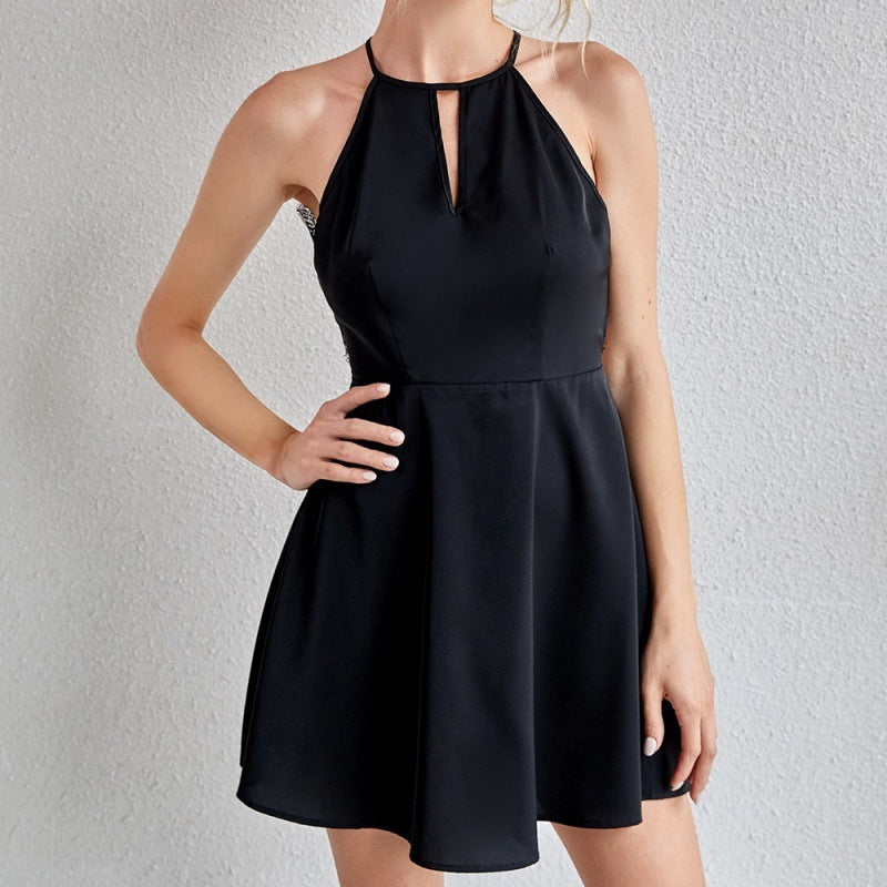 Black Short Halter Dress