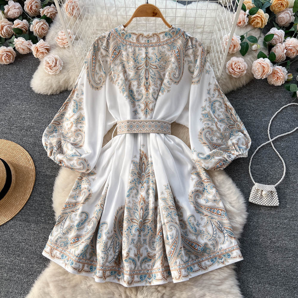 Lantern Sleeve Midi Dress