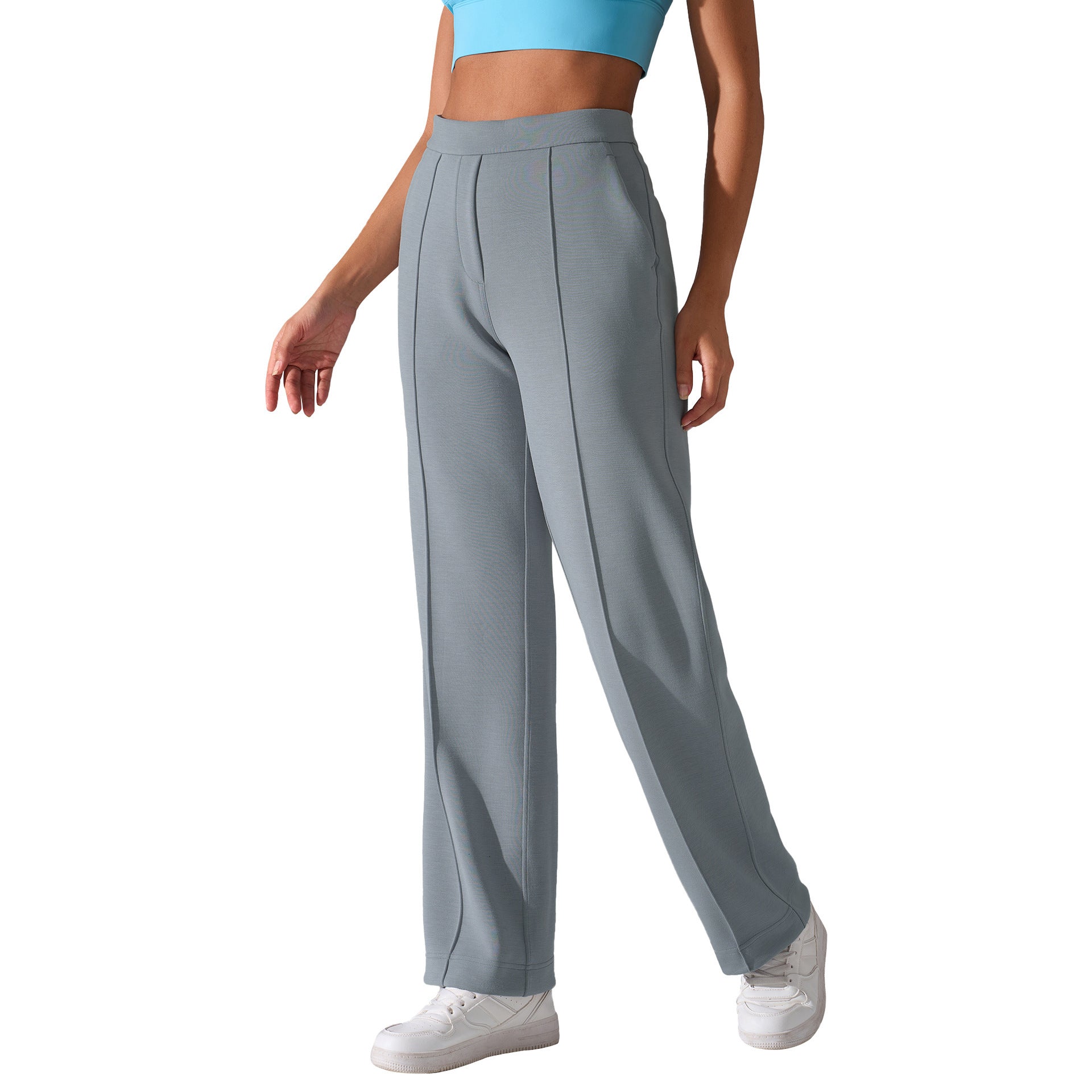 Mid Waist Loose Straight Pants