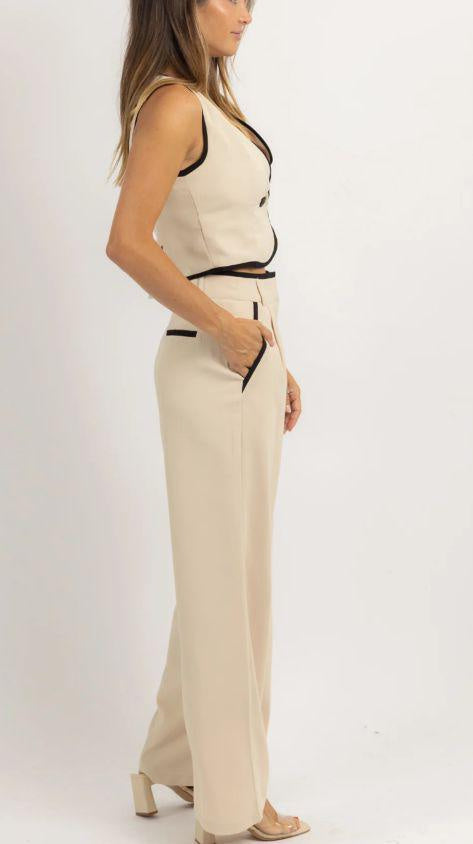 Vest Polyester Fiber Women's Top Set