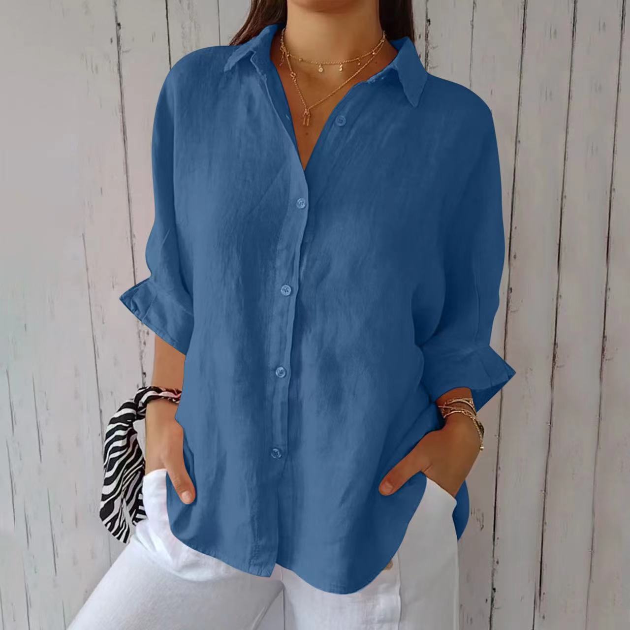Lapel Long Sleeve Shirt