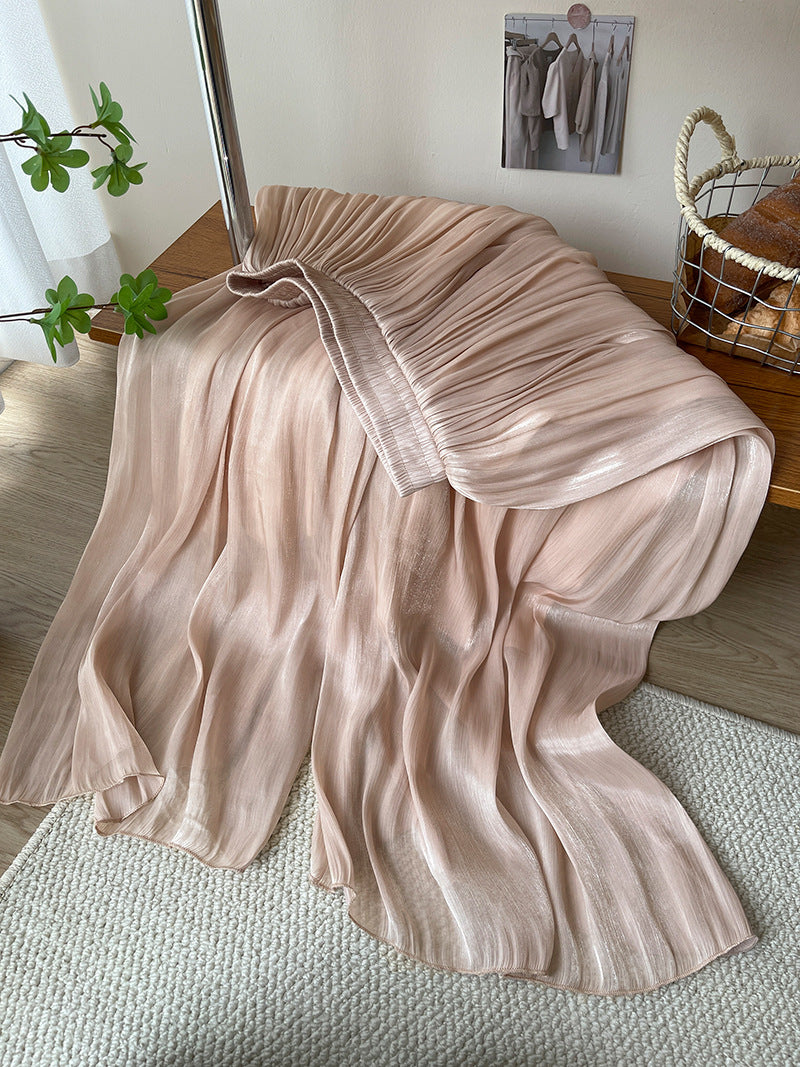 Ice Silk High Waist Long Pants