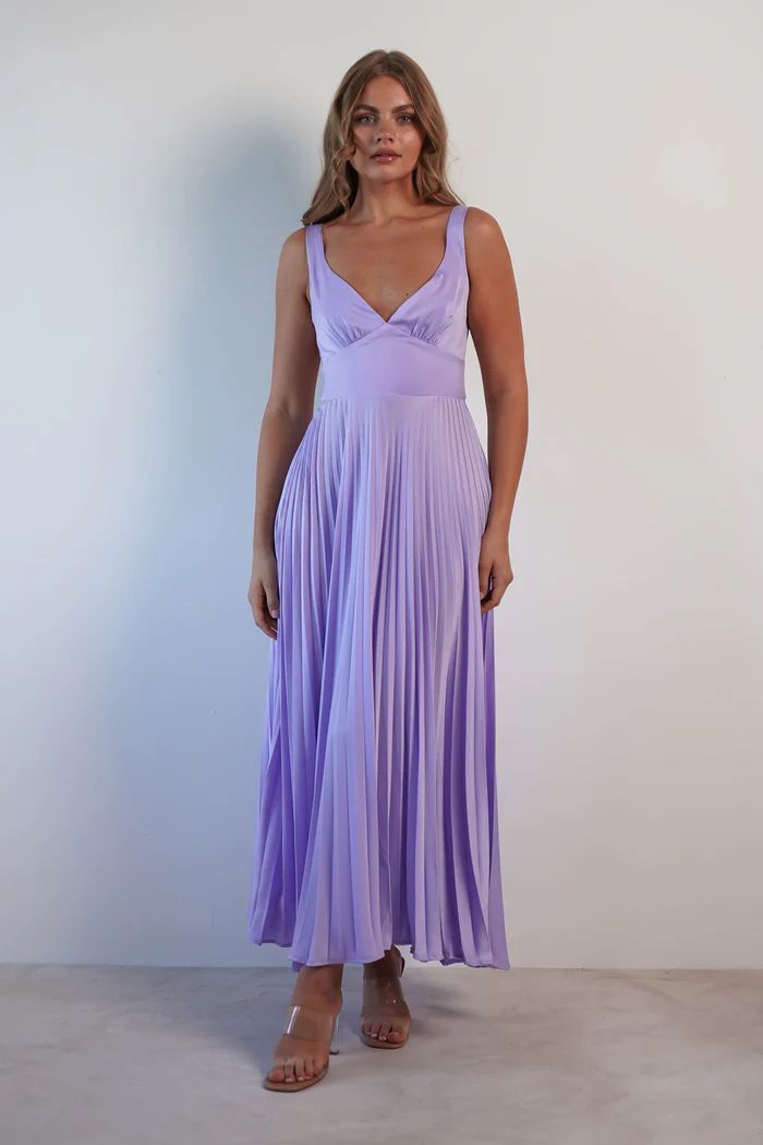 Women's Pleated V-neck Sling Dress