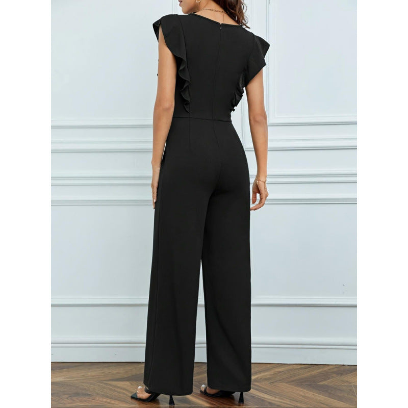 High Waist Ruffles Wide Leg Jumpsuit