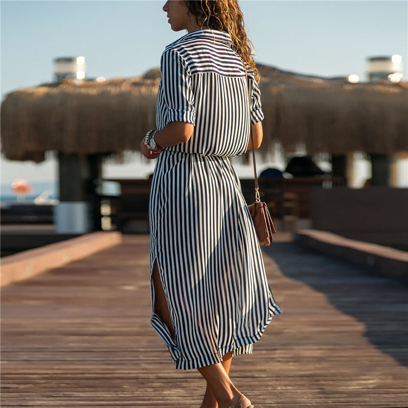 Stripe Shirt Women's Dress