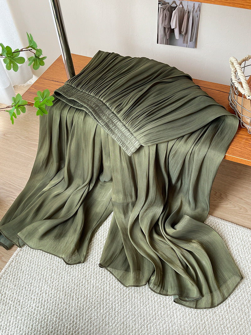 Ice Silk High Waist Long Pants