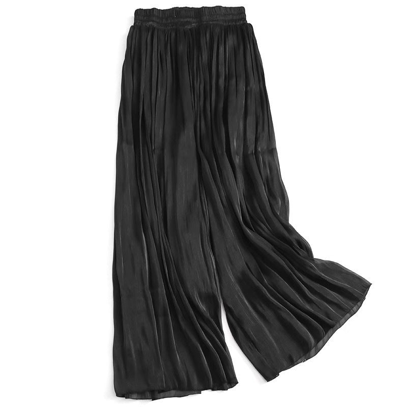Ice Silk High Waist Long Pants