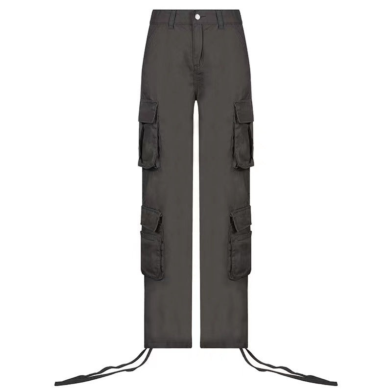 Hip-hop Trousers With Pockets Low Waist Cargo Pants