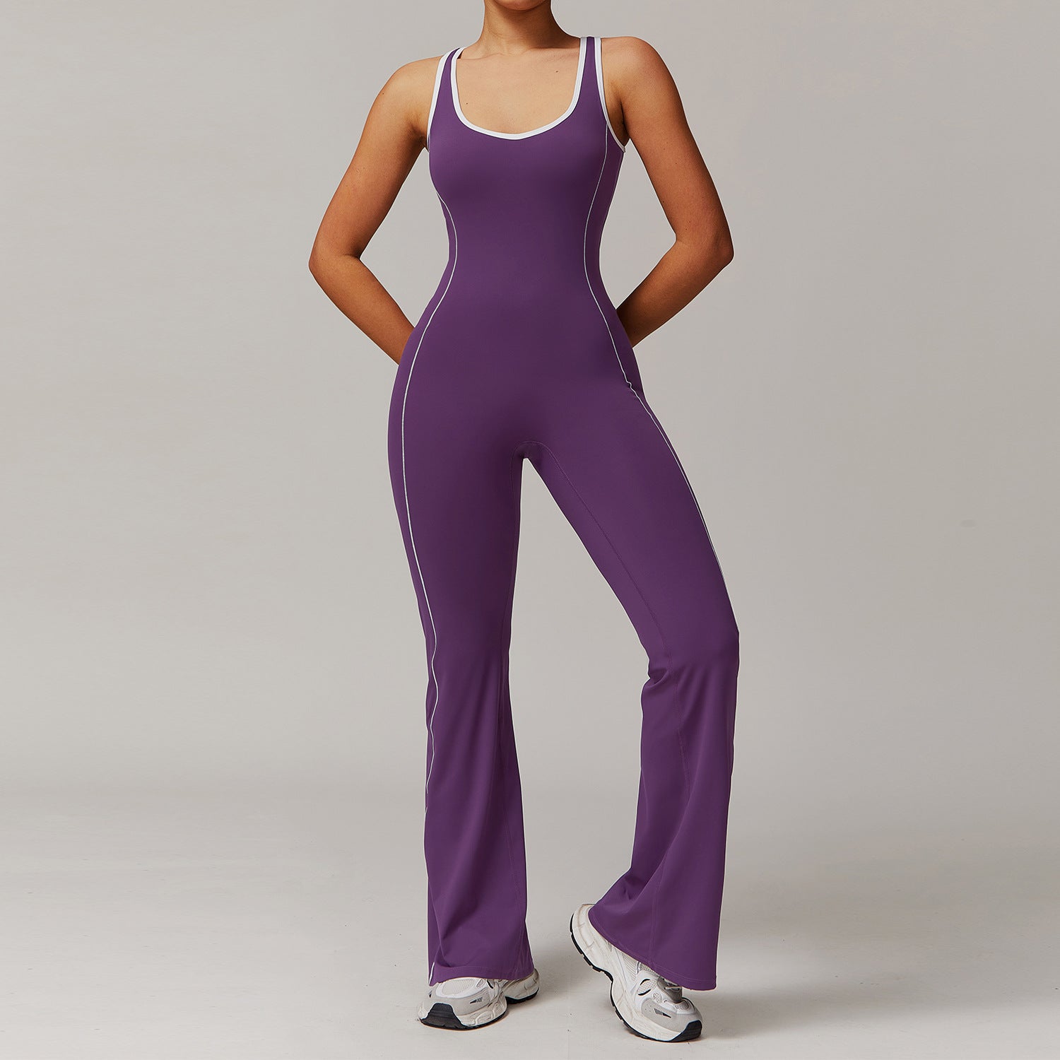 European Hollow Back Sports Jumpsuit