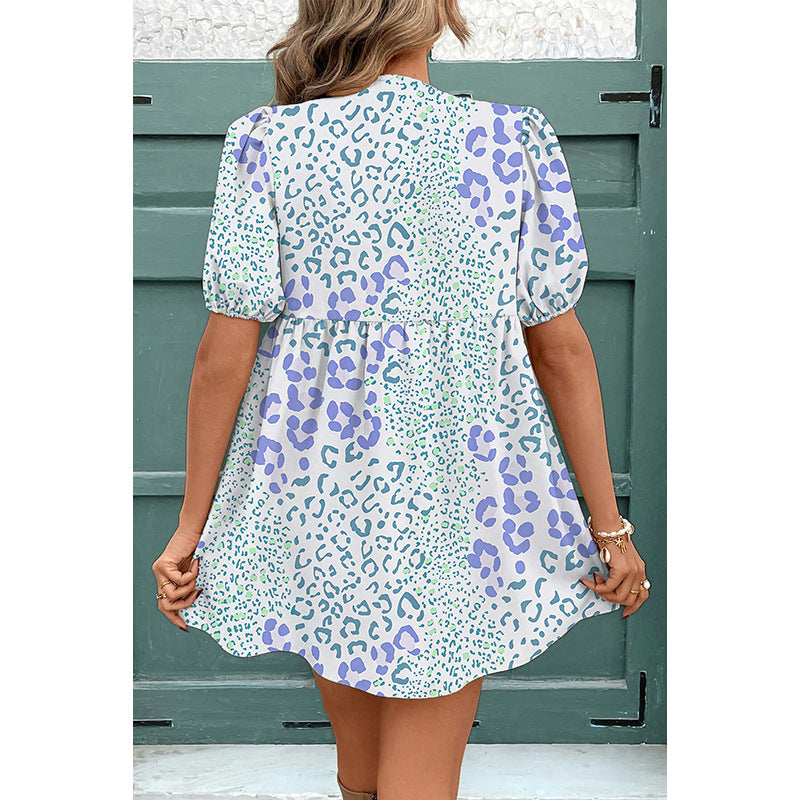 Female Leisure Summer Floral Print Bow Dress