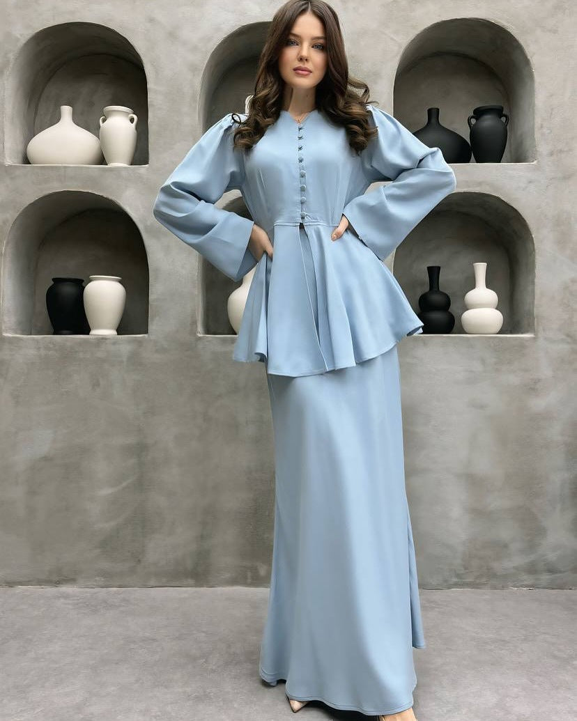 Cardigan Top Solid Color Dress Two-piece Set