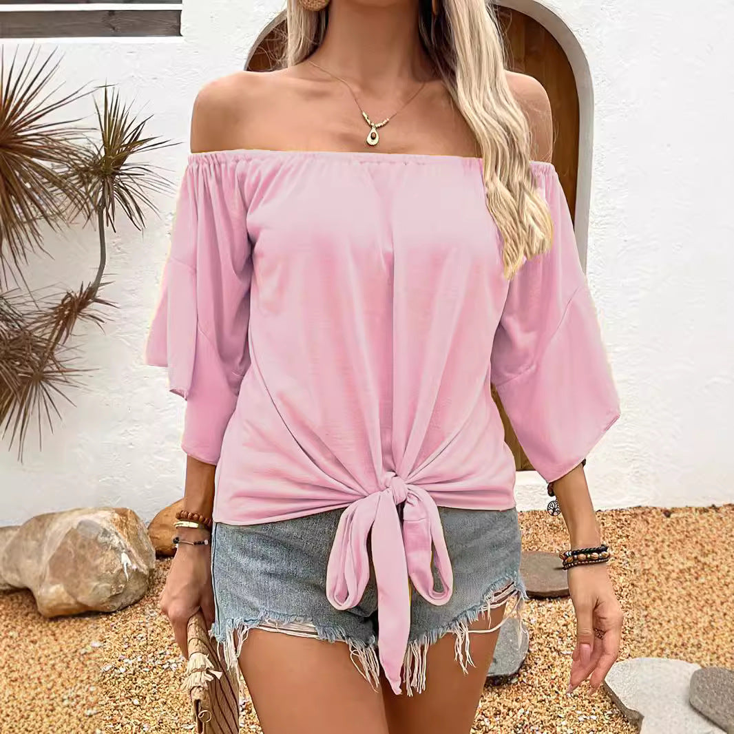 Off-shoulder Casual T-shirt Top