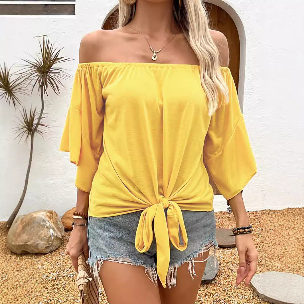 Off-shoulder Casual T-shirt Top