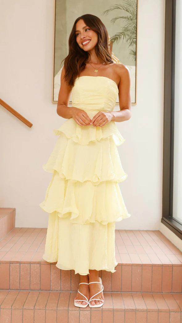Women's Tube Top Backless Dress