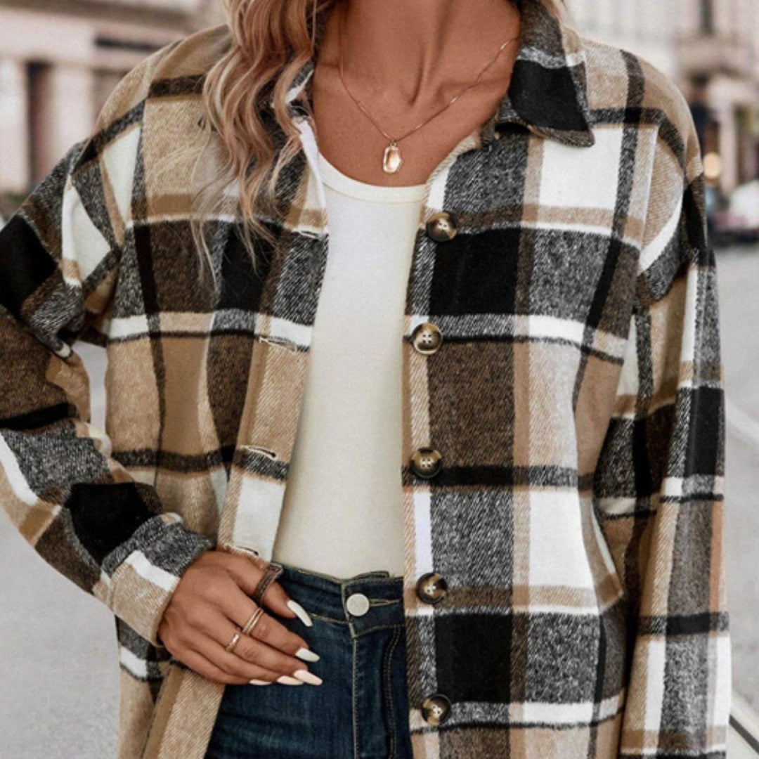 Woolen Loose Plaid Shirt