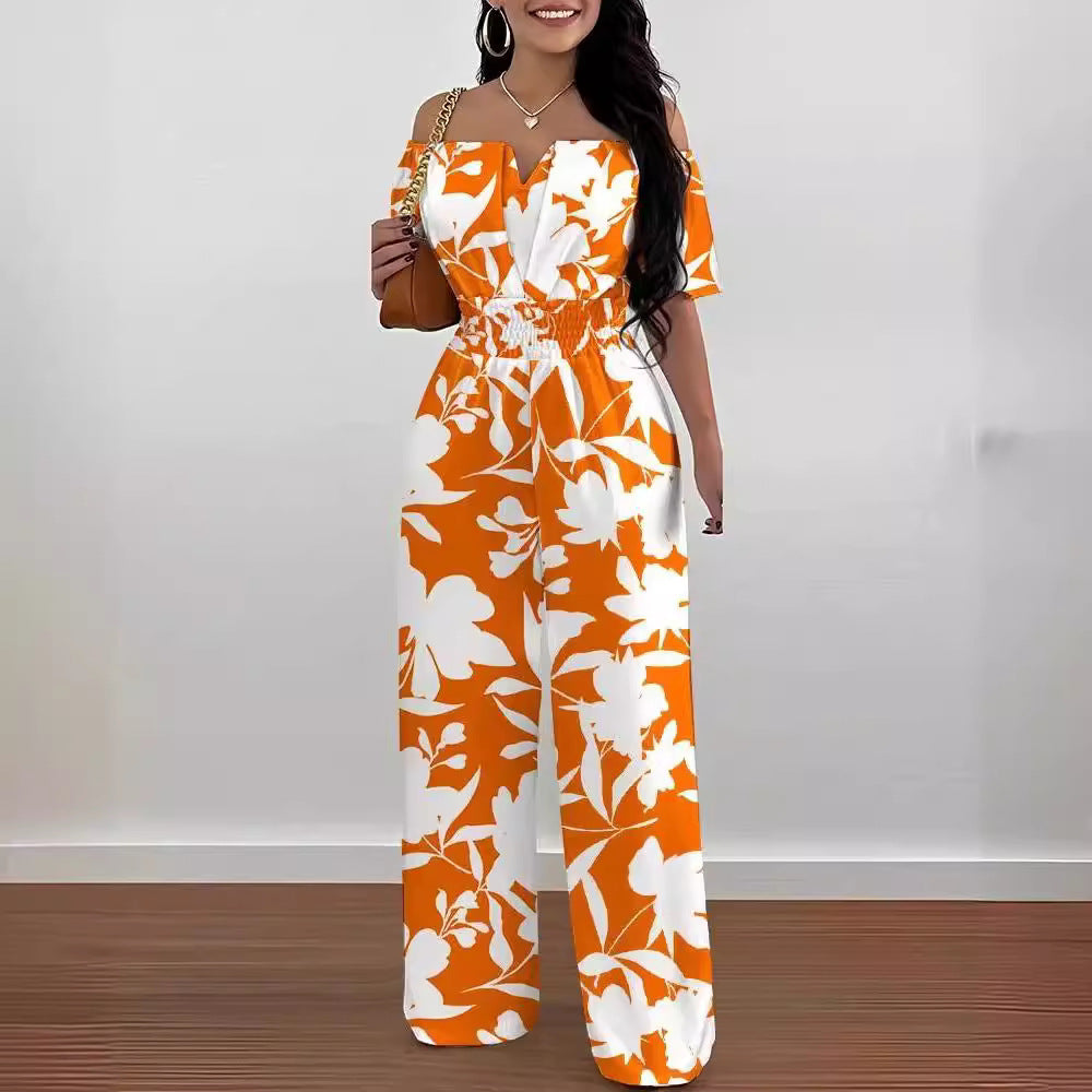 Women's Shoulder Fitted Waist Jumpsuit
