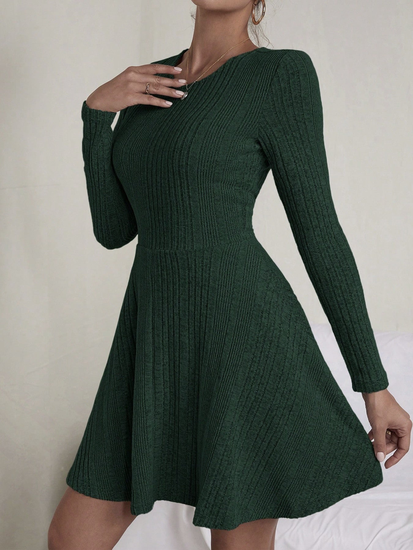 Women's Elegant Rib Knitted Dress