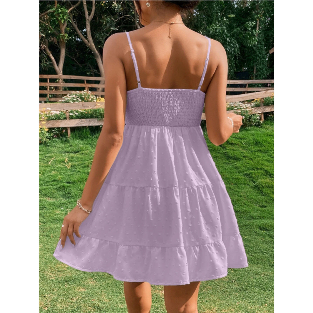 Women's Fashion Circular Dots Sling Dress