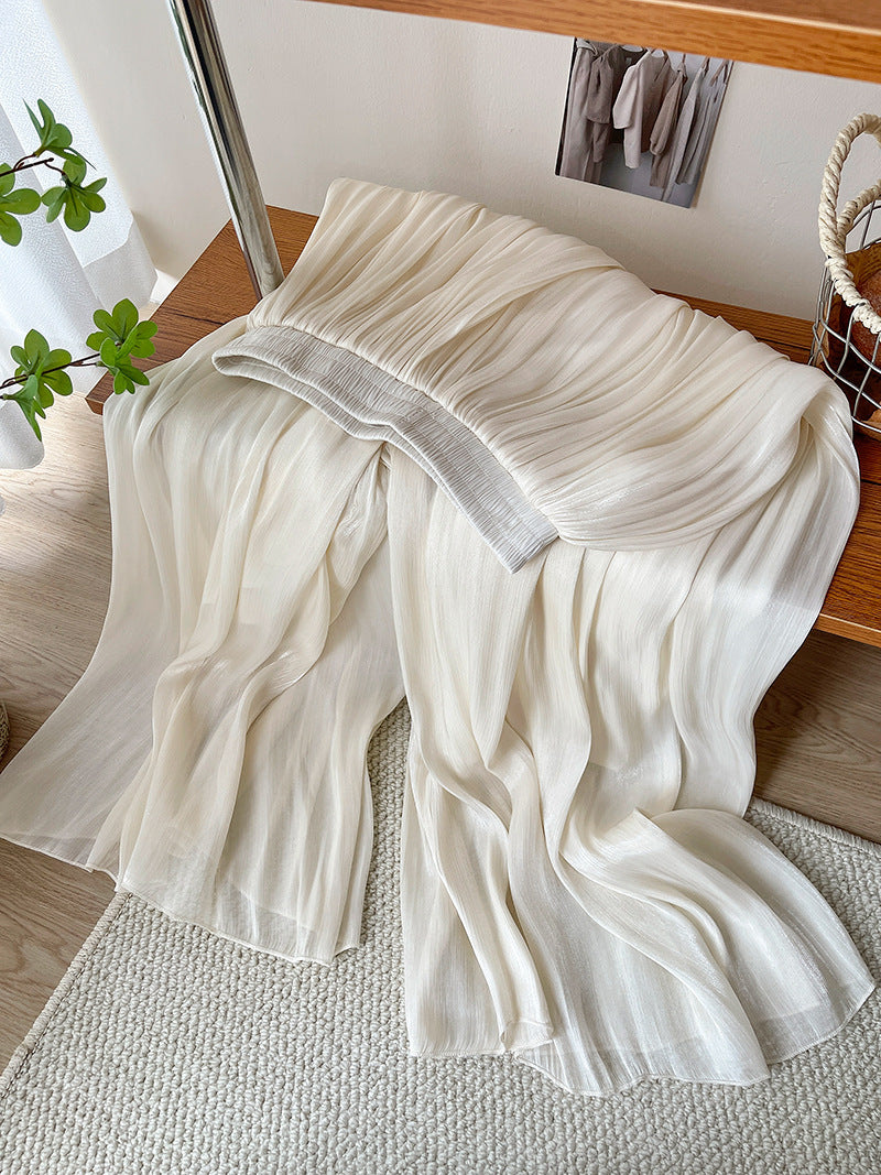 Ice Silk High Waist Long Pants