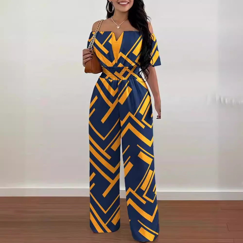 Women's Shoulder Fitted Waist Jumpsuit