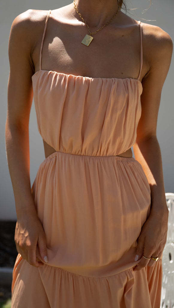 Women's New Sleeveless Open Waist Patchwork Hem Dress