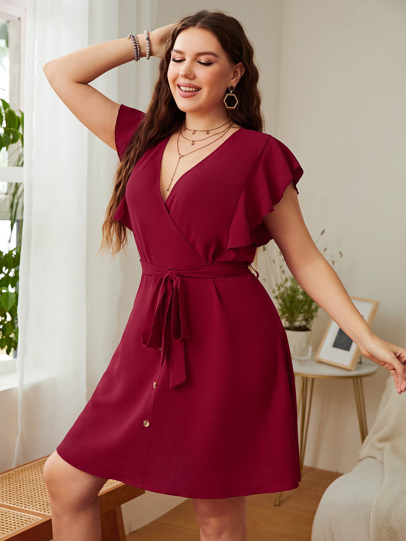 Summer Ladies Deep V Dresses