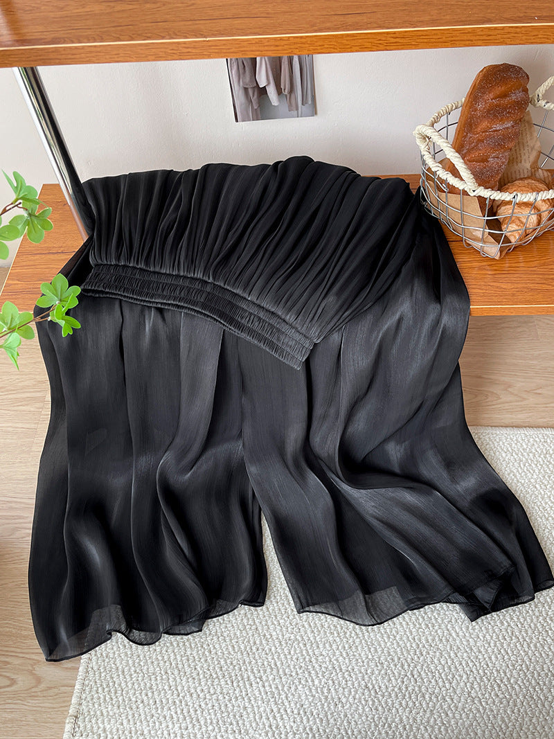 Ice Silk High Waist Long Pants