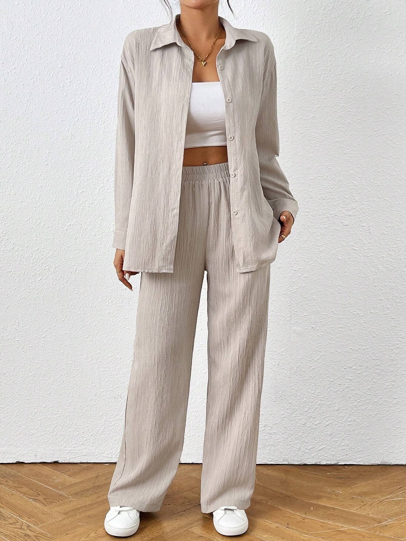 Long Sleeved Shirt And Pants Set