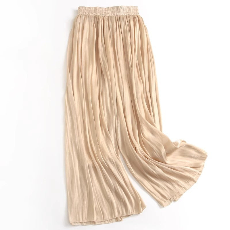 Ice Silk High Waist Long Pants