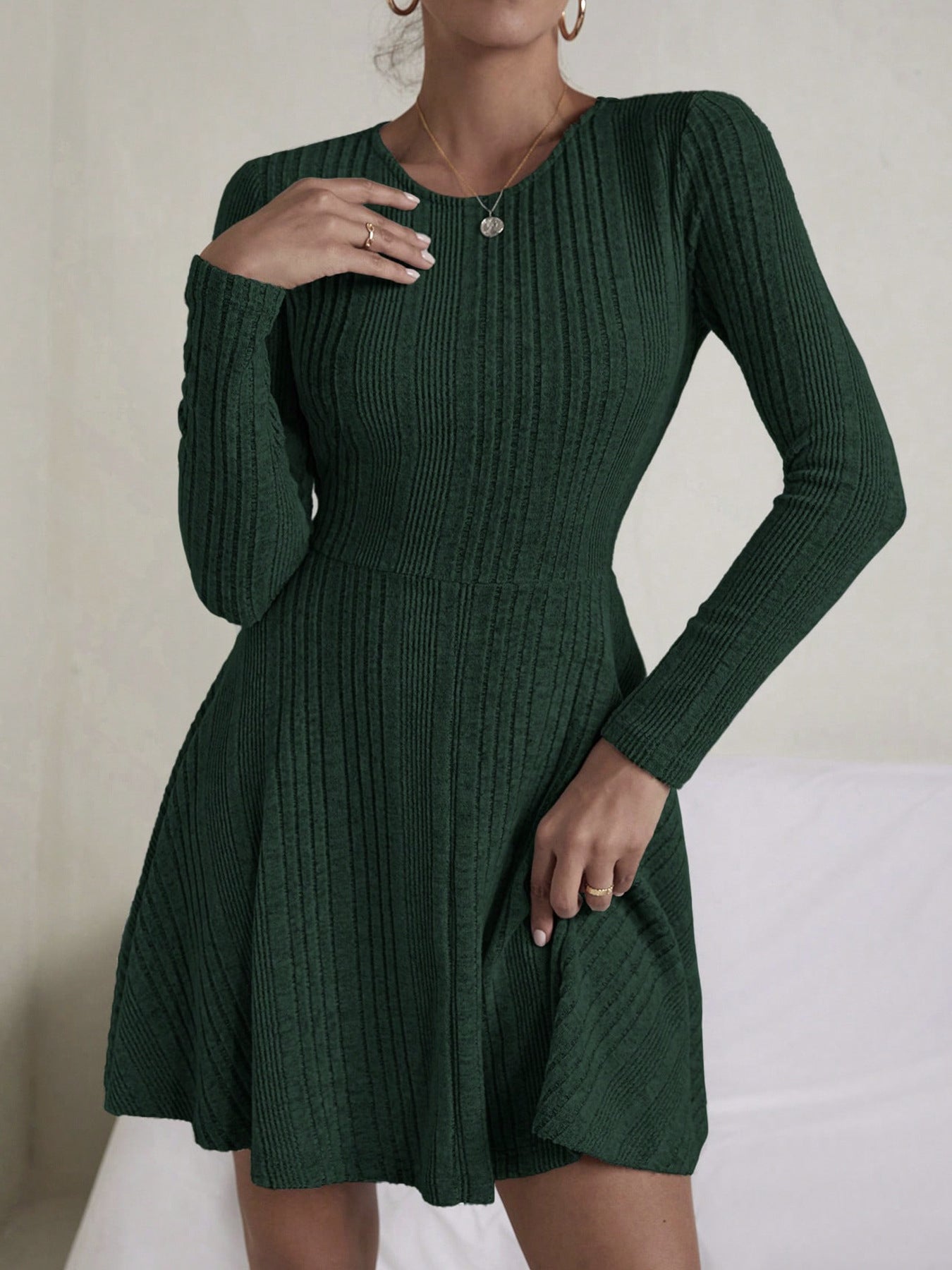 Women's Elegant Rib Knitted Dress