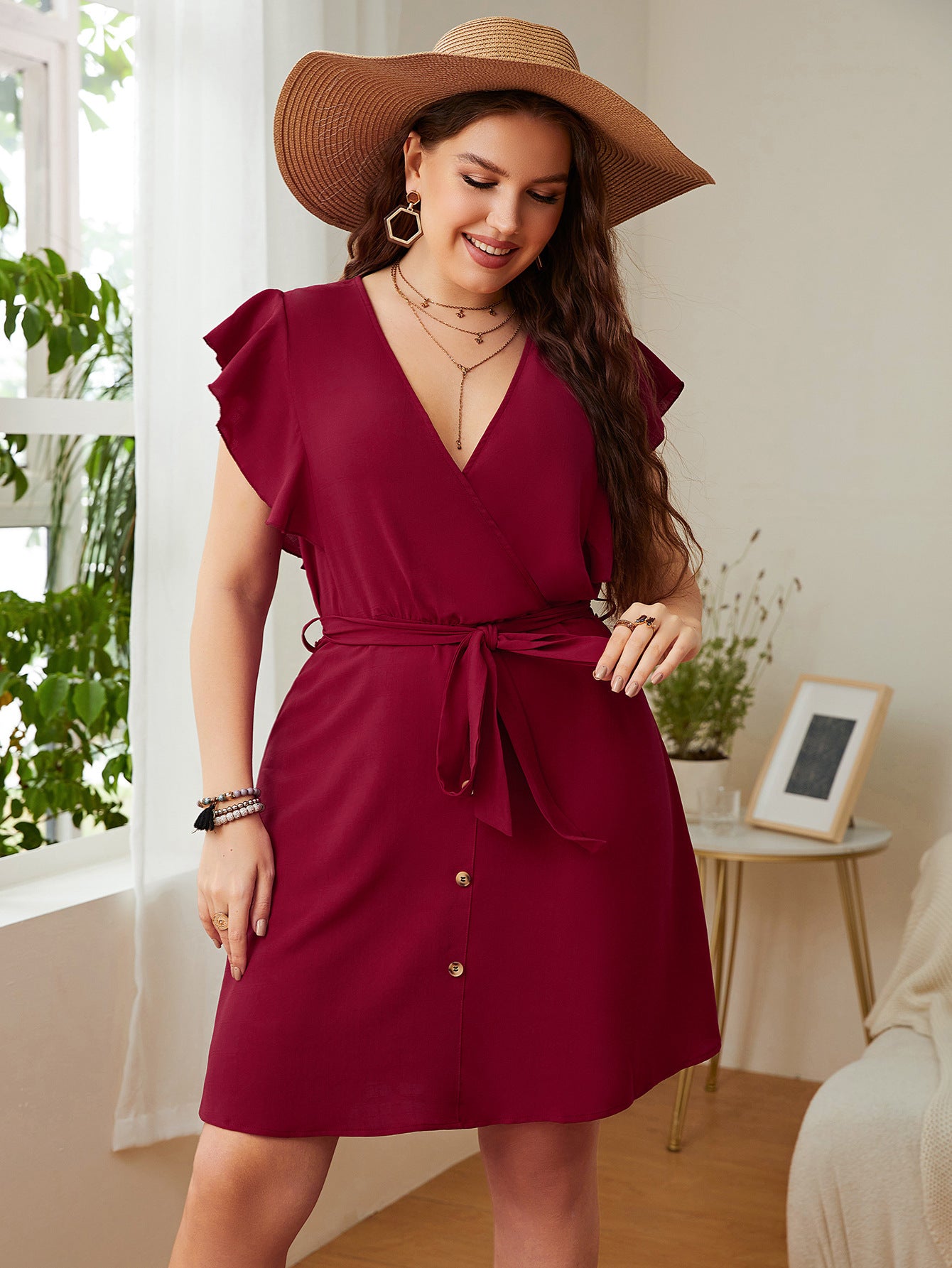 Summer Ladies Deep V Dresses